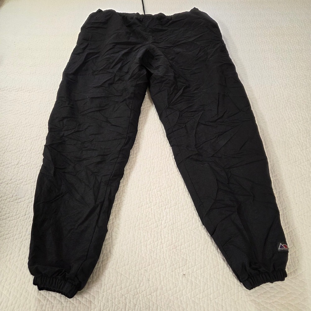 Outersport Vintage 90s Black Nylon Windbreaker Track Pants Mens Medium Lined